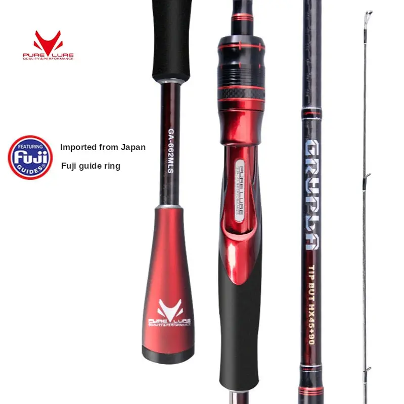 Purelure Grupla 1.98-2.51M 2Pc Ultralight L/M/Ml Fast Spinning/Casting Rod 1