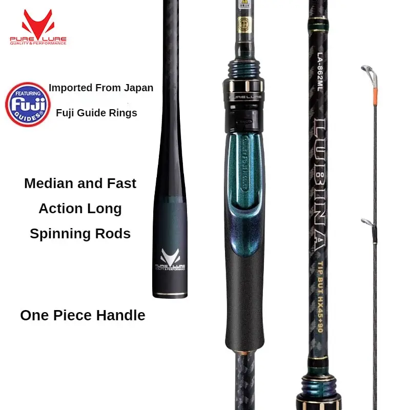 Purelure Lubina Carbon Spinning Rod 2.4M/2.5M/2.58M/2.7M 2Pc 1
