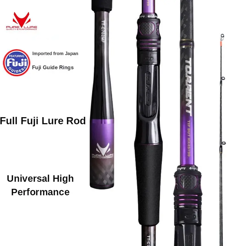 Purelure Torrent 1.98M-2.58M 2Pc High Carbon Fast Action Spinning/Casting Rod 1