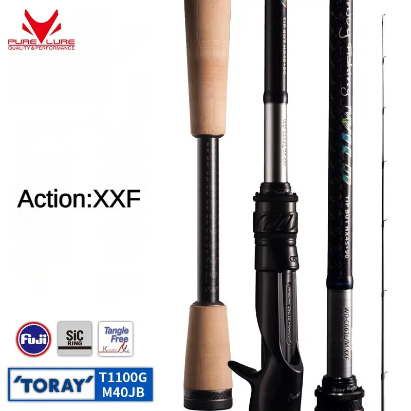 Purelure Wild 1.98M/2.03M/2.13M 1Pc L/M·M·Mh·Ml Casting/Spinning Rod 1