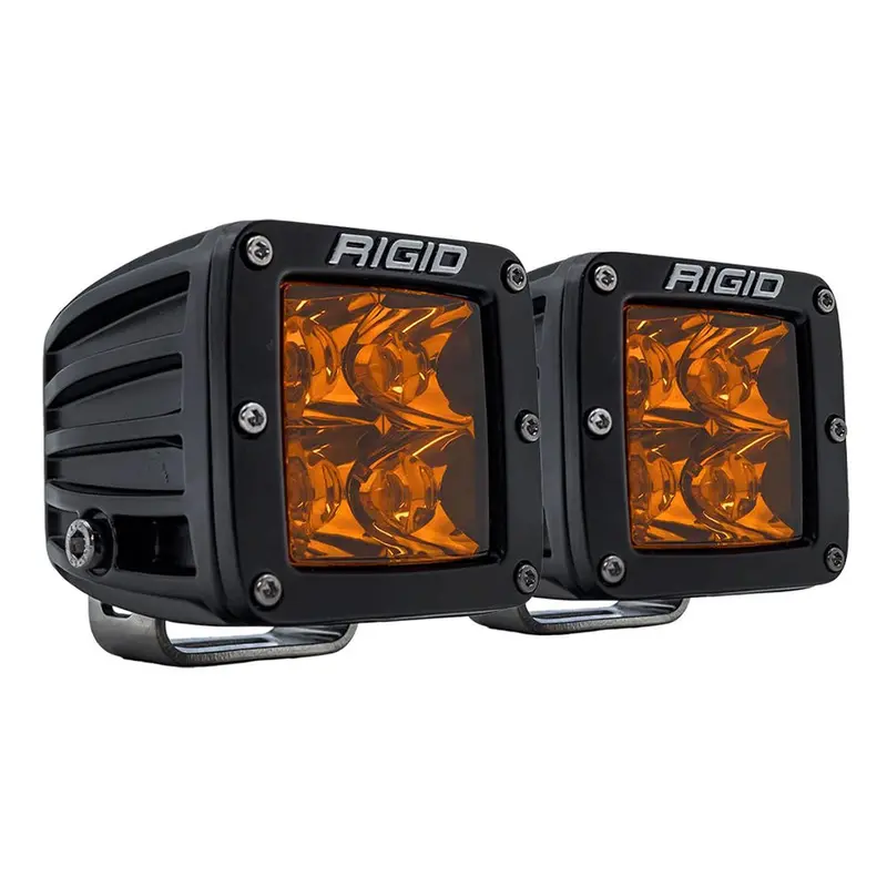 Rigid Industries D-Series Spot W/Amber Pro Lens - Pair 1