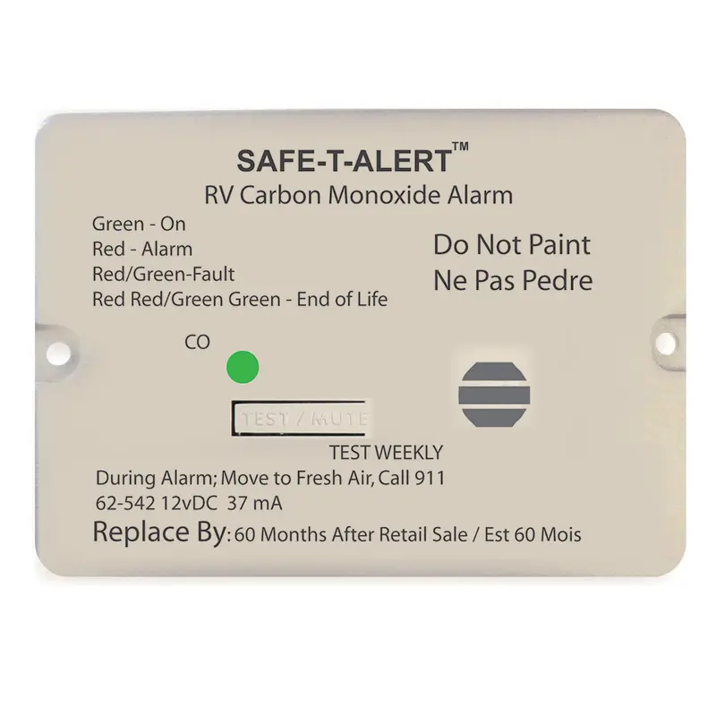 Safe-T-Alert 62 Series Carbon Monoxide Alarm - 12V - Rv Flush Mount - White 1