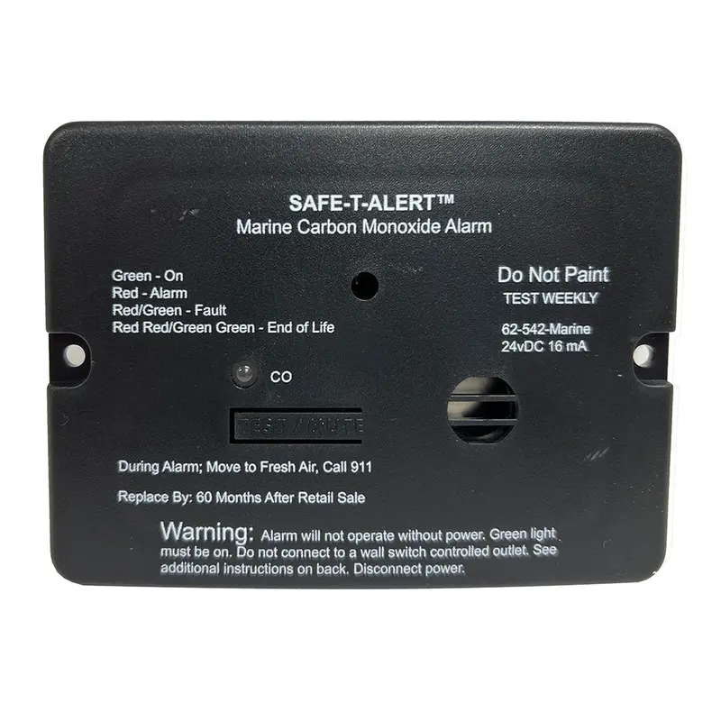Safe-T-Alert 62 Series Carbon Monoxide Alarm - 24V Flush Mount - Black W/Relay 1