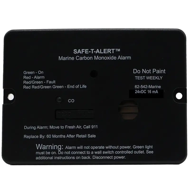 Safe-T-Alert 62 Series Marine Carbon Monoxide Alarm - 24V Flush Mount - Black 1