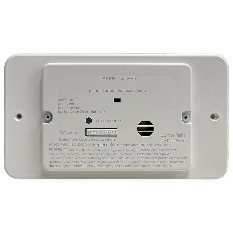 Safe-T-Alert 62 Series Marine Carbon Monoxide - Flush Mount - White - 12V W/Trim Ring 1