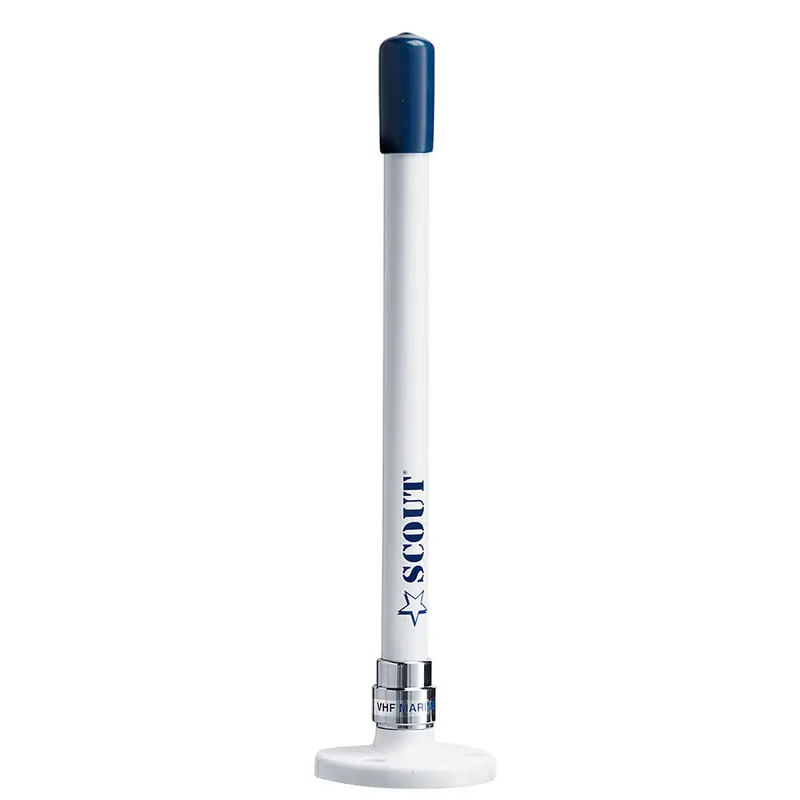 Scout 9" Stubby White Vhf Antenna W/Quick Mount Includes 5M Rg-58, Mount  Integrated Connector Ks-10 1