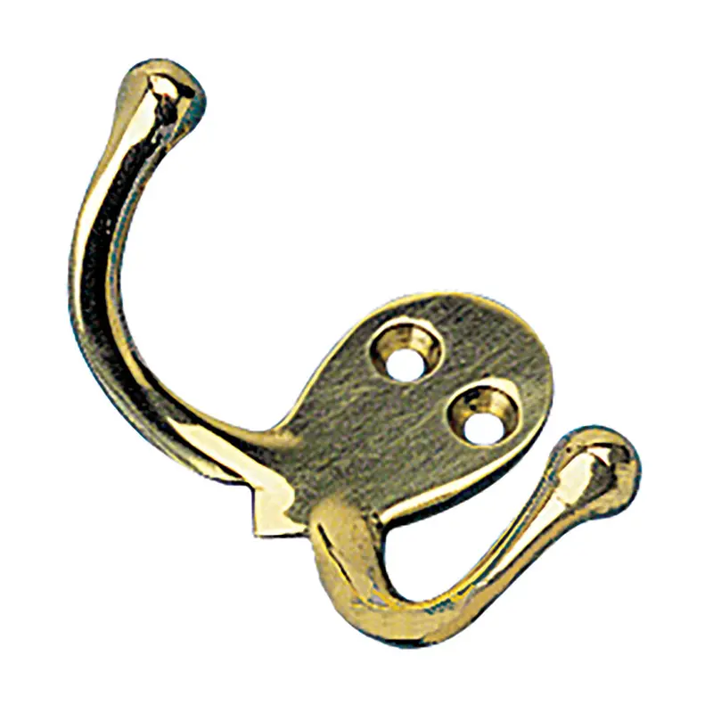 Sea-Dog Double Coat Hook - Cast Brass 1