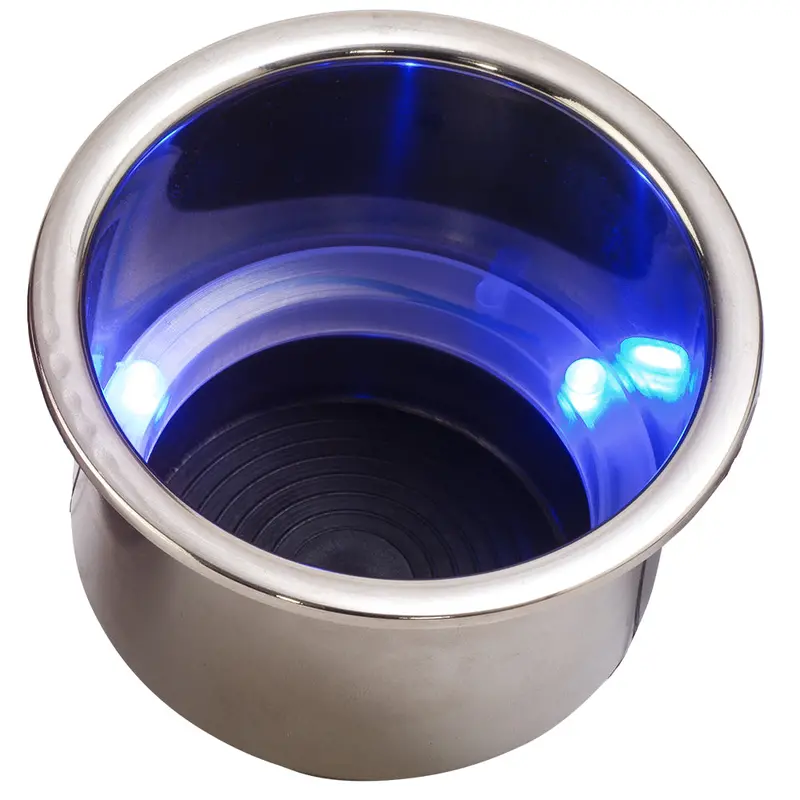 Sea-Dog Led Flush Mount Combo Drink Holder W/Drain Fitting - Blue Led 1