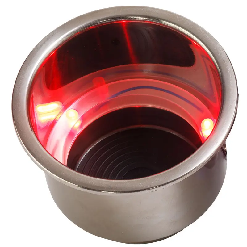Sea-Dog Led Flush Mount Combo Drink Holder W/Drain Fitting - Red Led 1