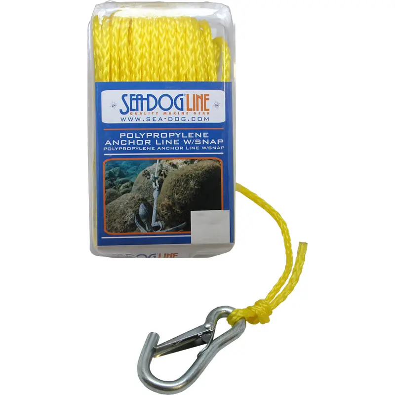 Sea-Dog Poly Pro Anchor Line W/Snap - 1/4" X 50 - Yellow 1