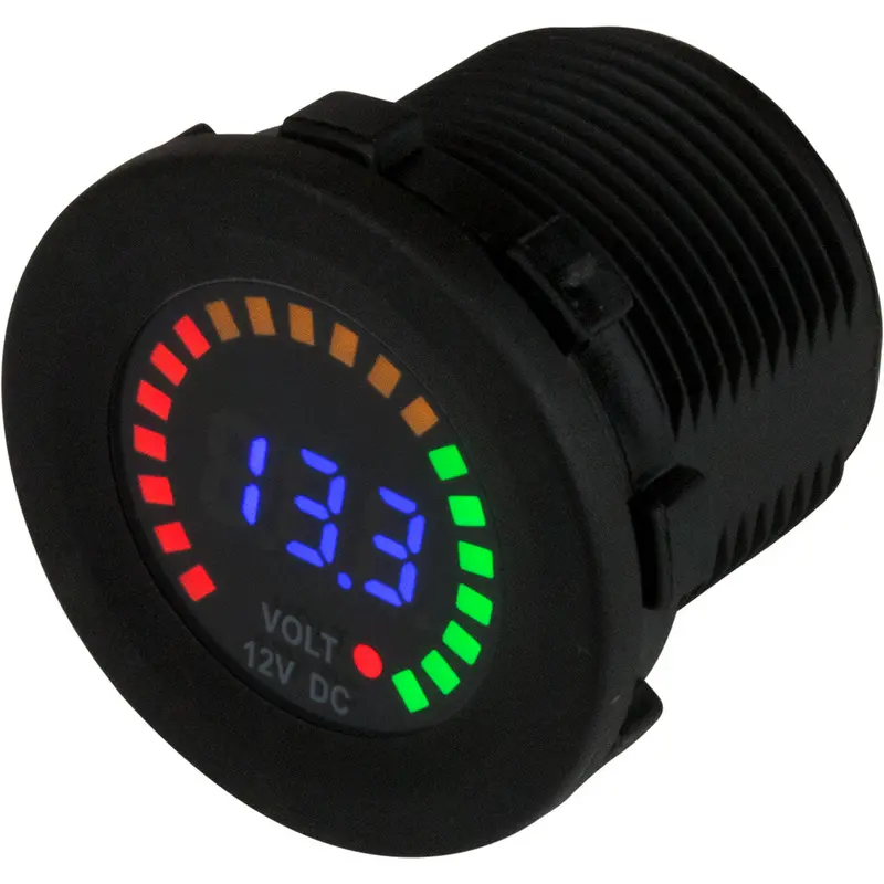 Sea-Dog Round Voltage Meter Dc - 5V-15V W/Rainbow Dial 1