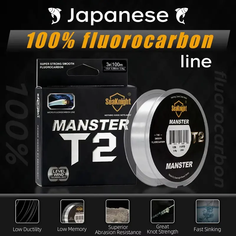 Seaknight Manster T1-Ii/T2 True Fluorocarbon Leader Line 100M 1