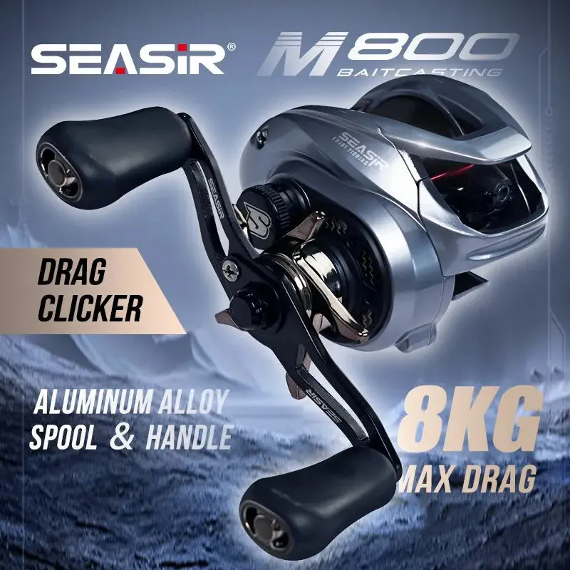 Seasir M800 Baitcasting Reel 8Kg Max Drag 7.1:1 Ratio 5+1Bb 1