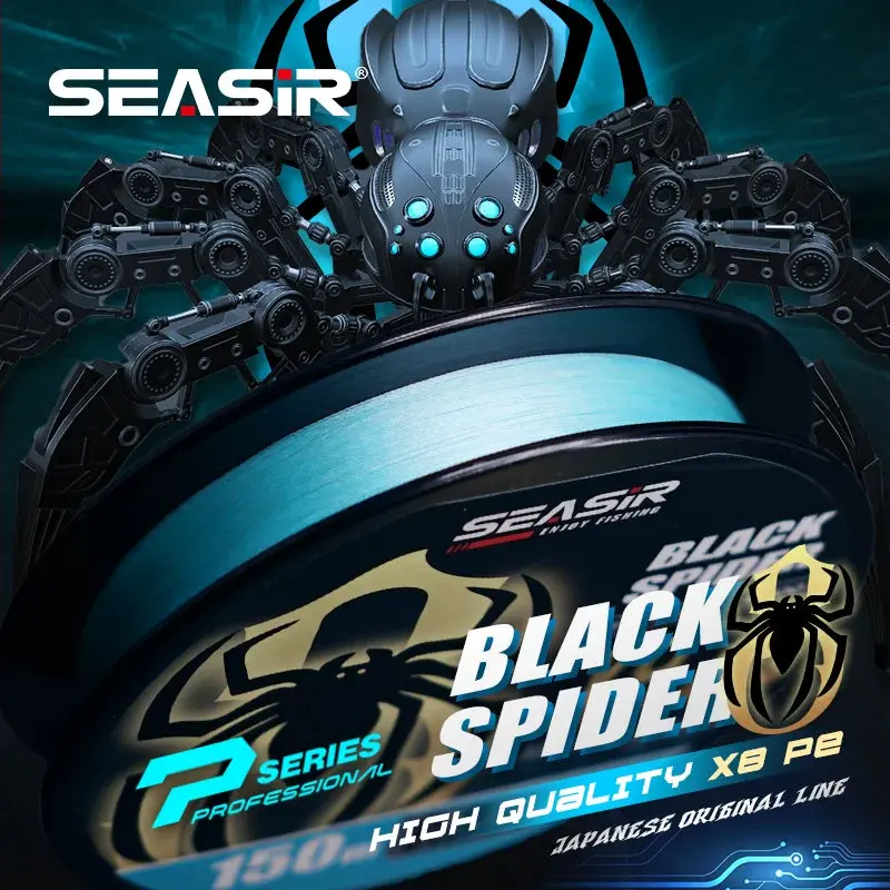 Seasir P-Series Black Spider 8 Braided Pe Line 150M 16-46Lb 1