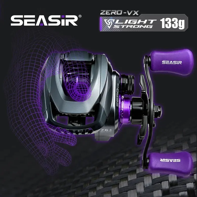 Seasir Zero-Vx 133G Bfs Baitcasting Reel 7.6:1 High Speed Ratio 6+1Bb Max Drag 4Kg 1
