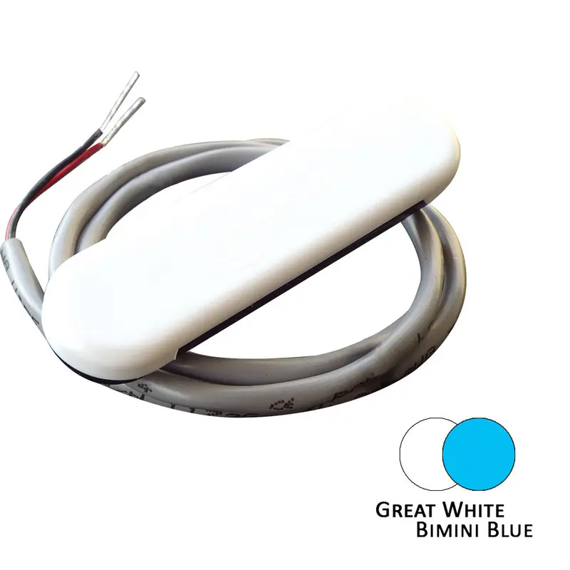 Shadow-Caster Dual Color Courtesy Light W/2 Lead Wire - White Abs Cover - Great White/Bimini Blue 1