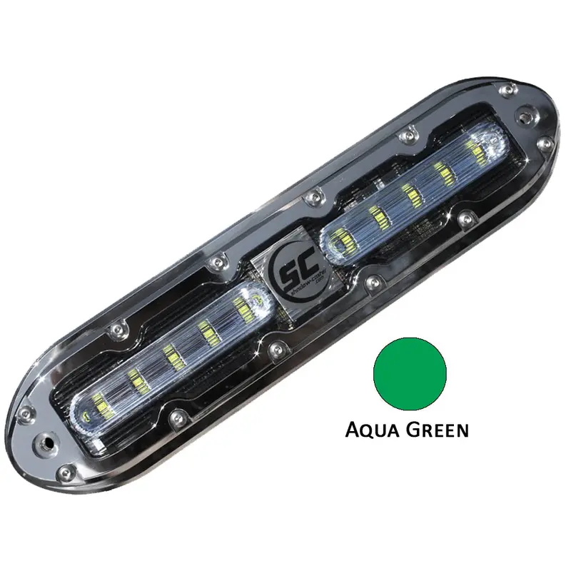 Shadow-Caster Scm-10 Led Underwater Light W/20' Cable - 316 Ss Housing - Aqua Green 1