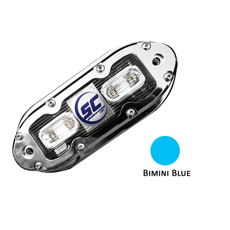 Shadow-Caster Scm-4 Led Underwater Light W/20' Cable - 316 Ss Housing - Bimini Blue 1
