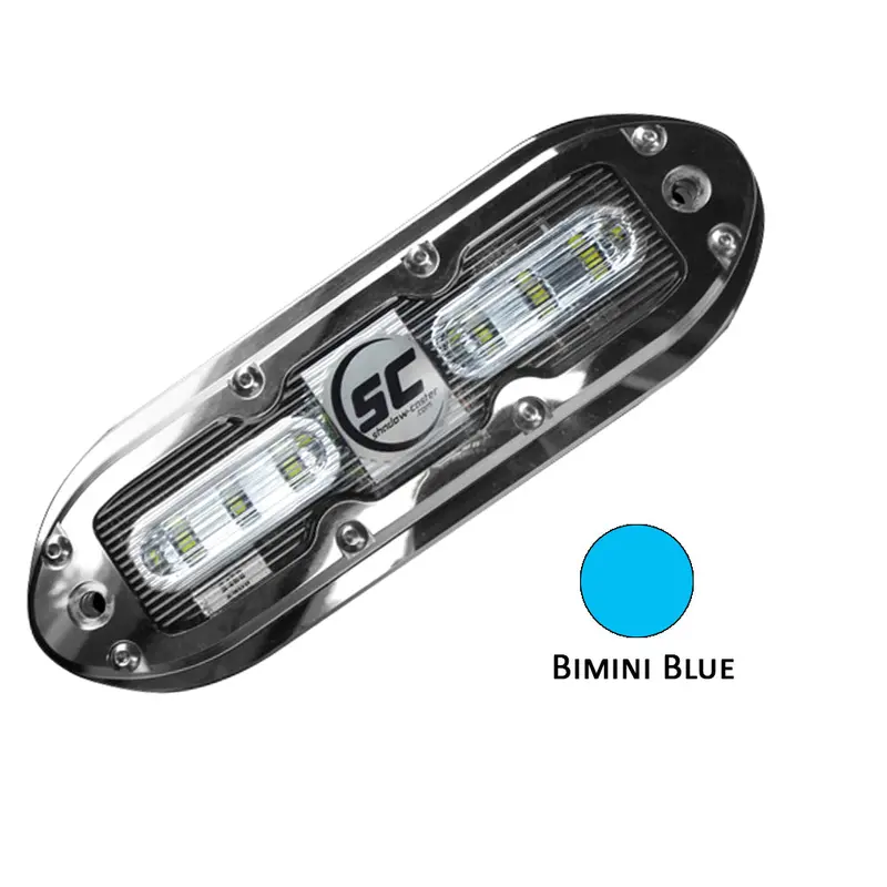 Shadow-Caster Scm-6 Led Underwater Light W/20' Cable - 316 Ss Housing - Bimini Blue 1
