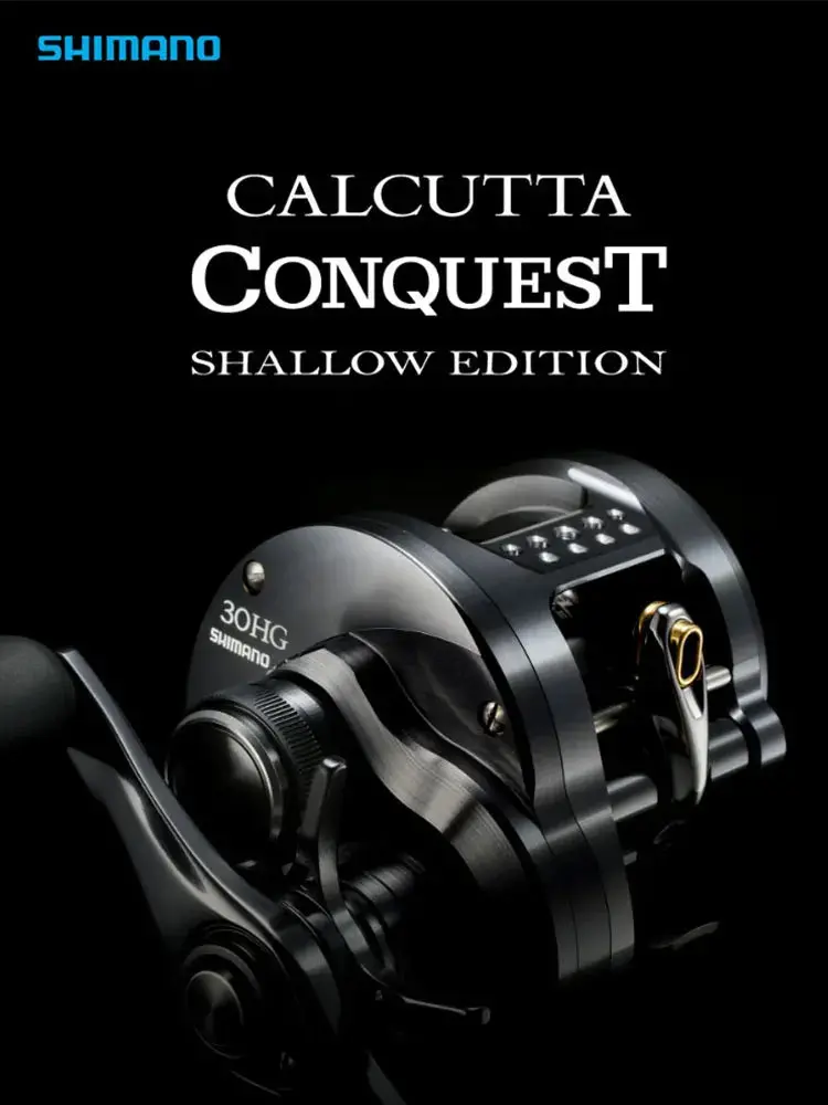 Shimano Calcutta Conquest (2024) Shallow Edition Drum Baitcasting Reel 7.4:1 13+1Bb Max Drag 4Kg 1
