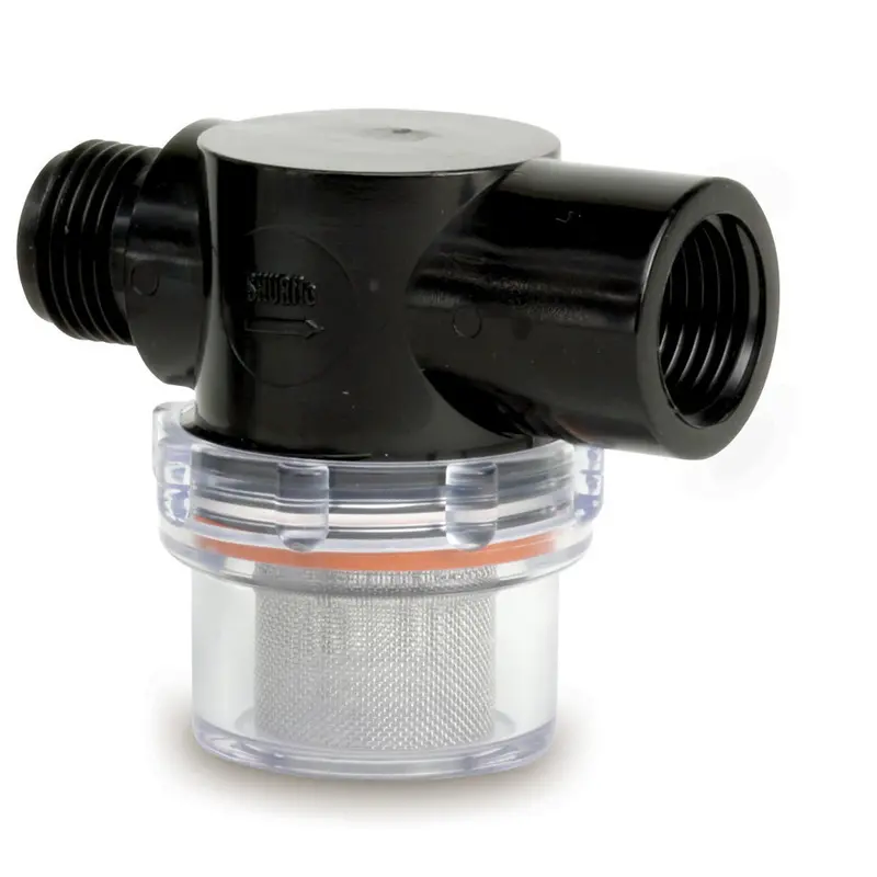 Shurflo By Pentair Twist-On Water Strainer - 1/2" Pipe Inlet - Clear Bowl 1