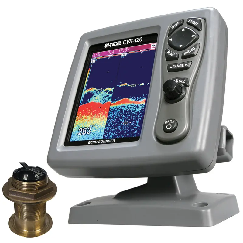 Si-Tex Cvs-126 Dual Frequency Color Echo Sounder W/B60 20 Transducer B-60-20-Cx 1