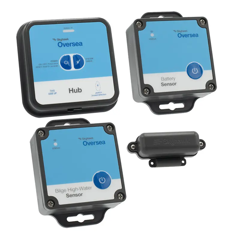 Skyhawk Oversea Starter Kit Hub - 1 Oversea Hub, 1 Battery Sensor, 1 Bilge High-Water Sensor  1 Entry Sensor 1