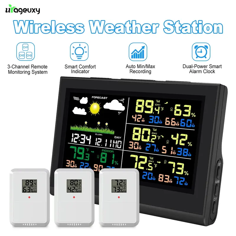 Smart Wireless Weather Station Indoor/Outdoor With 3 Sensors 1