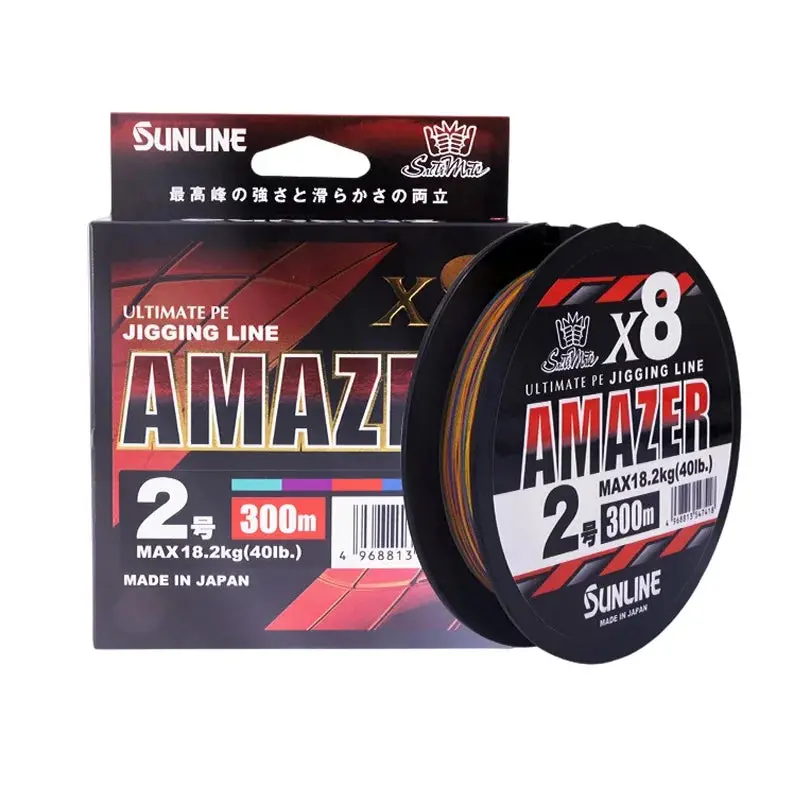 Sunline Amazer Ultimate X8 Pe Jigging Braid Line 200M/300M 22Lb-90Lb 1