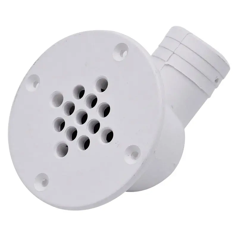 T-M Marine 90-Degree Cockpit Scupper Drain - White 1