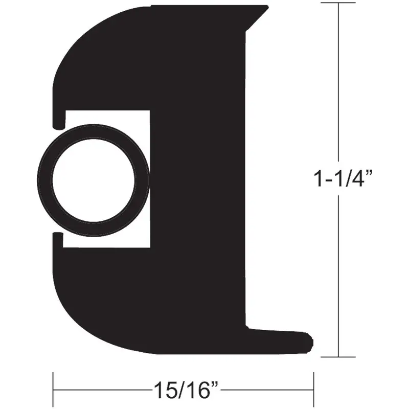 Taco Flex Vinyl Rub Rail Kit - Black W/Black Insert - 50' - 1-1/4" 1