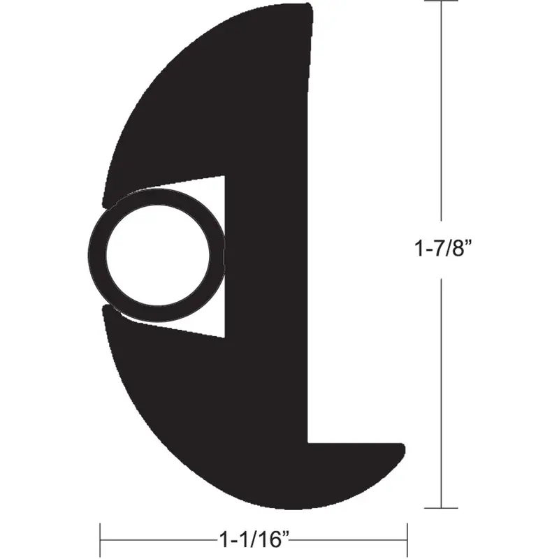 Taco Flex Vinyl Rub Rail Kit - Black W/Black Insert - 50' - 1-7/8" X 1-1/16" 1