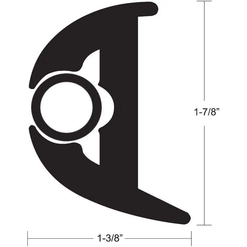 Taco Flex Vinyl Rub Rail Kit - Black W/Black Insert - 70' - 1-7/8" X 1-3/8" 1