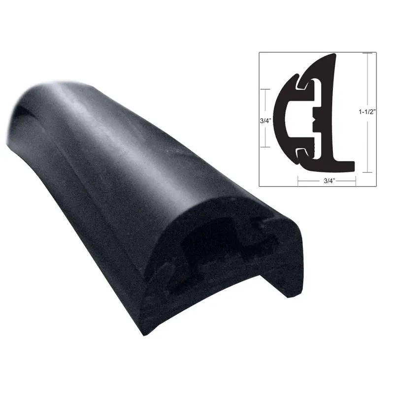 Taco Semi-Rigid Rub Rail Kit - Black W/Black Insert - 50' 1