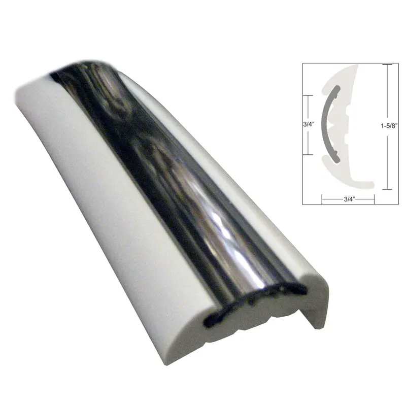 Taco Semi-Rigid Rub Rail Kit - White W/Flex Chrome Insert - 70' 1