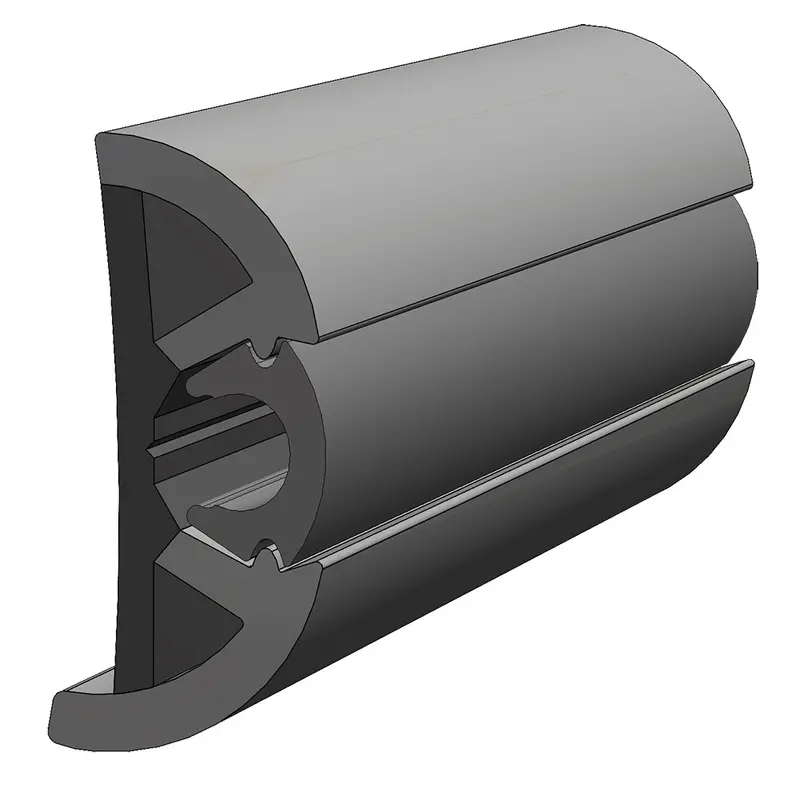 Taco Suproflex Rub Rail Kit Gray W/Gray Insert - 2"H X 1.2"W X 80L 1