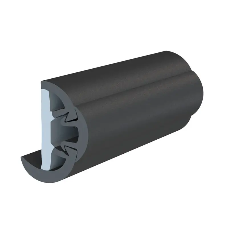 Taco Suproflex Rub Rail Kit W/Flex Vinyl Overlay Insert - 2"H X 1-1/4"W X 80'L - Black W/Black Insert 1