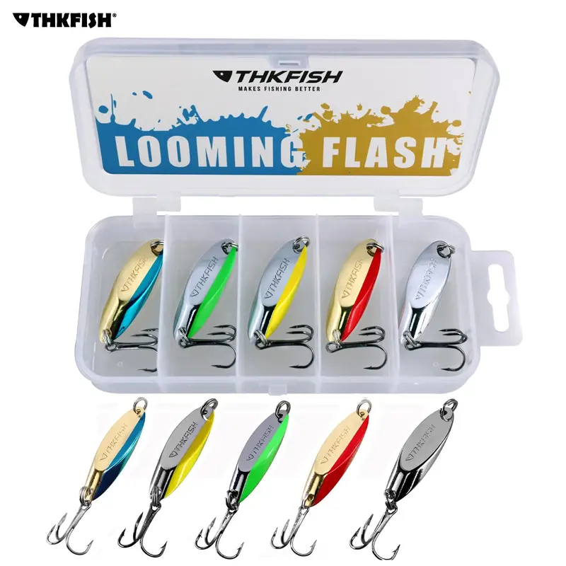 Thkfish 5Pcs Fishing Spoon Set 7G 10G 14G 21G 1