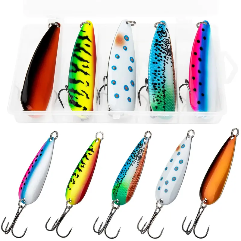 Thkfish 5Pcs/Lot Spoon Lure Set 3.5G 5G 7G 10G 15G 21G 28G 1