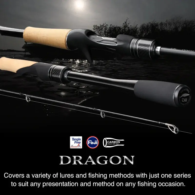 Tsurinoya Dragon Carbon Spinning/Casting Rod 2Pc 1.98M/2.08M L Ml M Fast Action 1