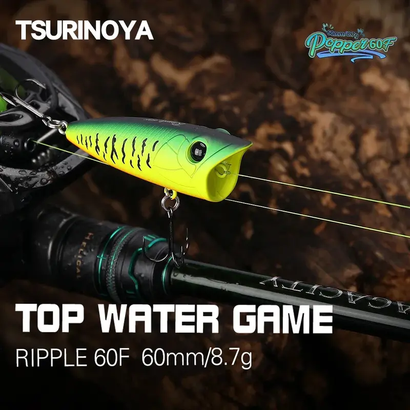 Tsurinoya Ripple 60F Surface Popper Lure 60Mm 8.7G 1
