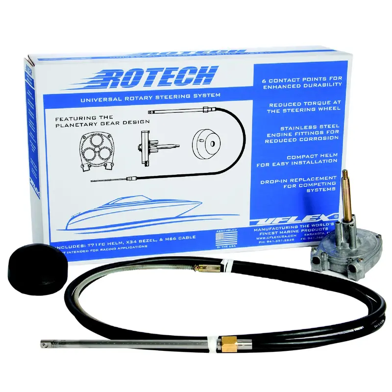 Uflex Rotech 14' Rotary Steering Package - Cable, Bezel, Helm 1