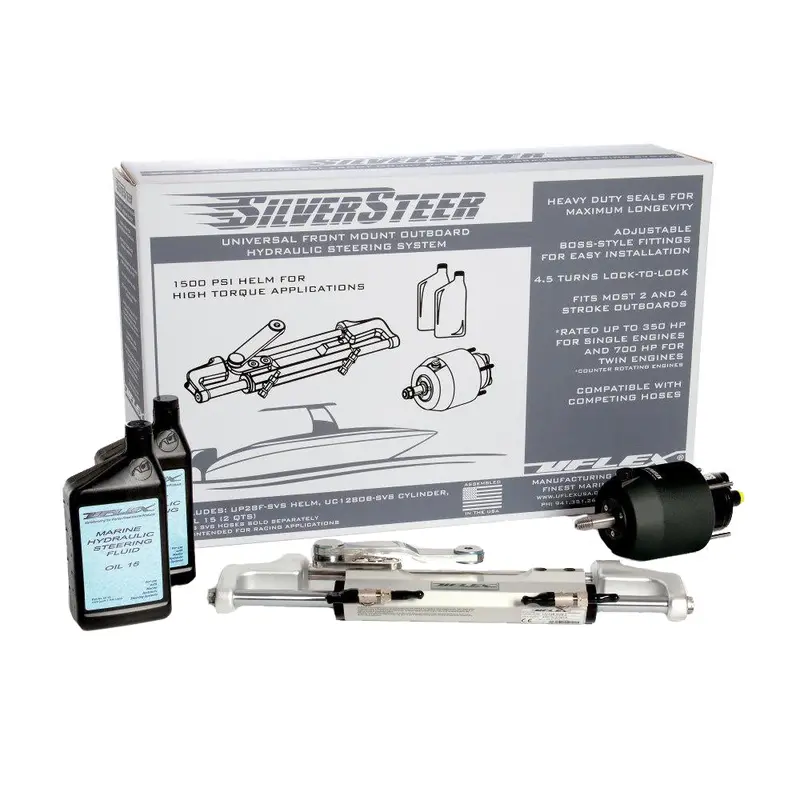 Uflex Silversteer Universal Front Mount Outboard Hydraulic Steering System W/ Uc128-Svs-1 Cylinder 1