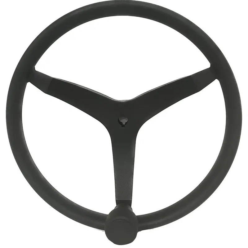 Uflex - V46 - 13.5" Stainless Steel Steering Wheel W/Speed Knob - Black 1