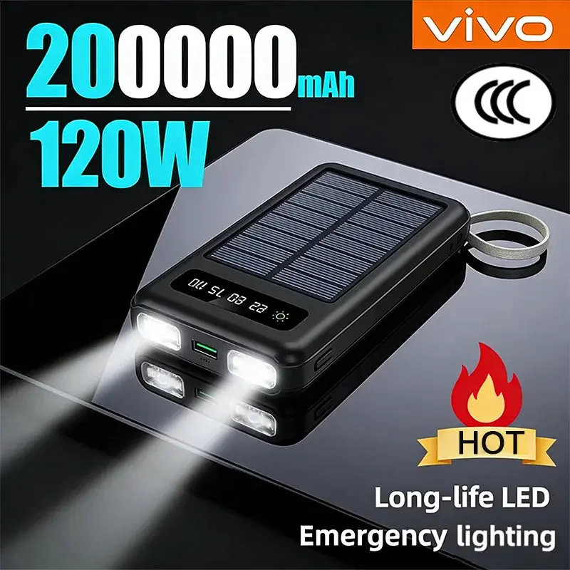 Vivo 200000Mah Large Capacity 4In1 Solar Power Bank 1