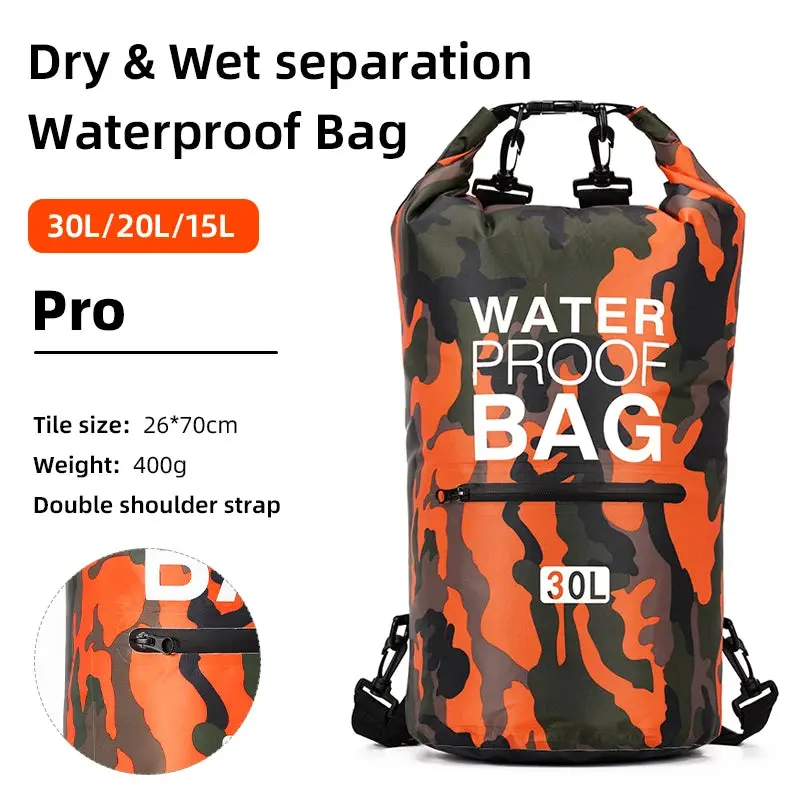 Waterproof Dry Bags With Wet Separation 30L 15L 1