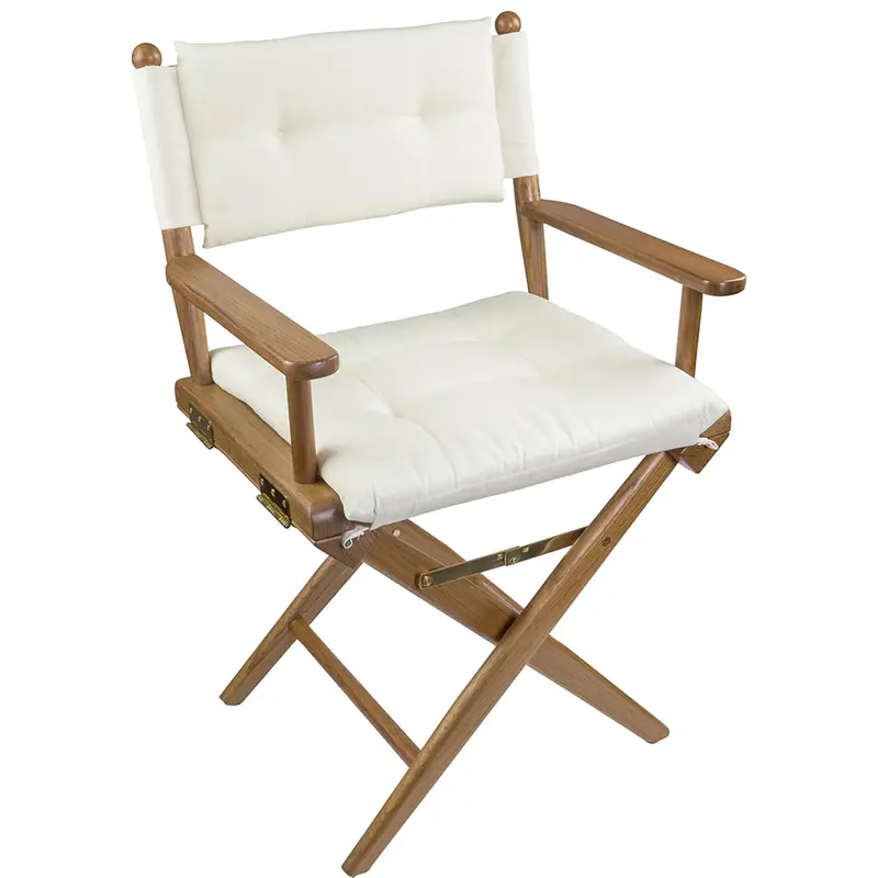 Whitecap Directors Chair W/Cream Cushion - Teak 1