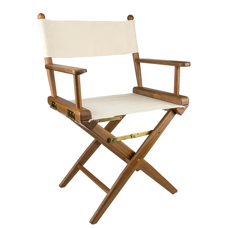 Whitecap Directors Chair W/Natural Seat Covers - Teak 1