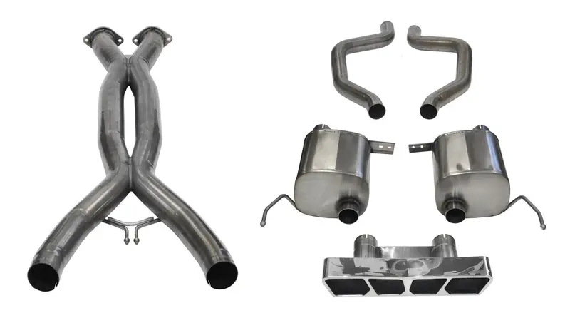 Corsa Performance Dual Rear Exit Axle-Back Exhaust With X-Pipe – 14767Cb, 3.0" X-Pipe & 2.75" Tips 1
