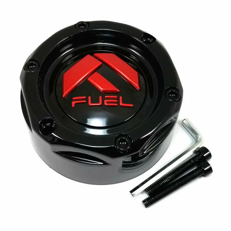 Fuel 1003-42Gbq Utv Bolt-On Wheel Cap – 1.3" Tall, Gloss Black/Red Finish 1